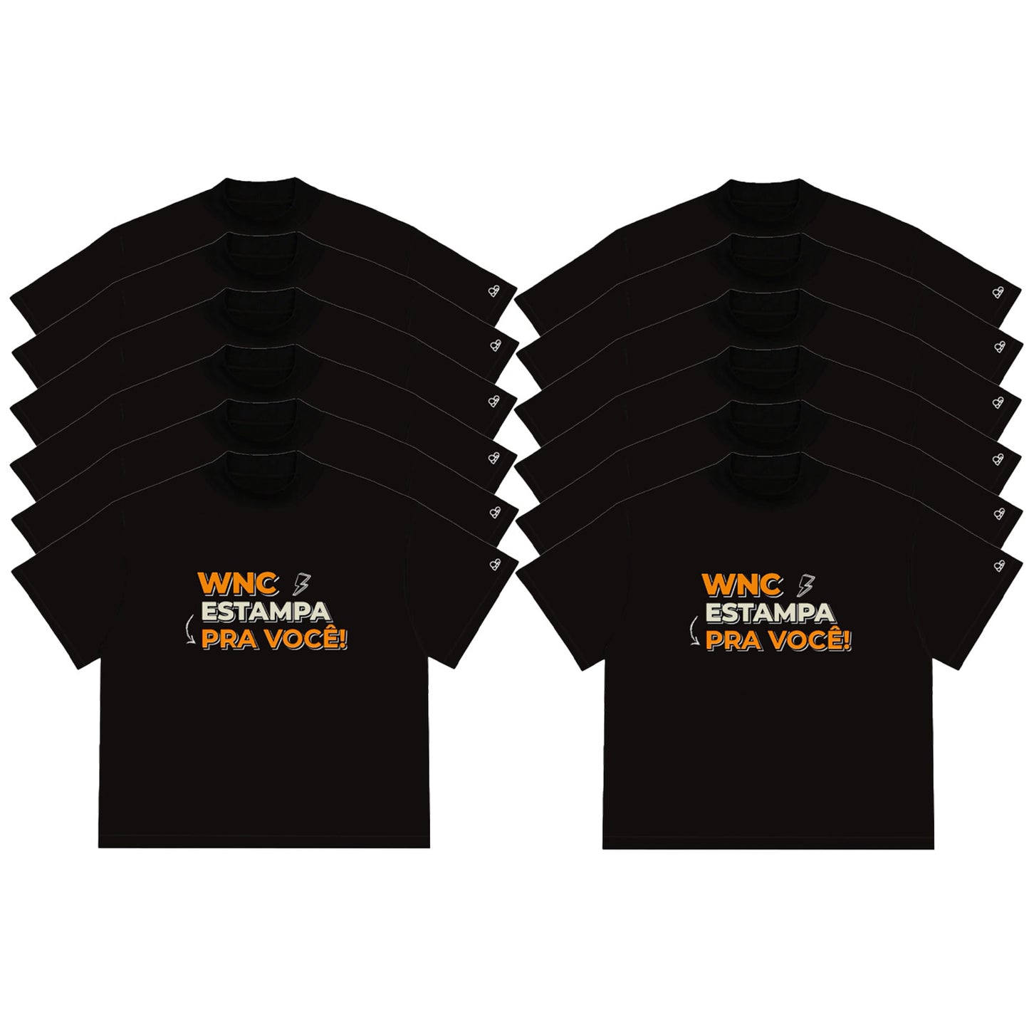 Kit com 12 Camisetas WNC Oversized Personalizada