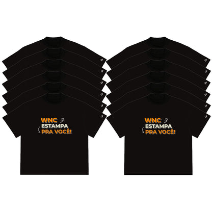 Kit com 12 Camisetas WNC Oversized Personalizada