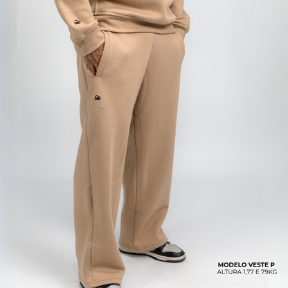 Calça Moletom Comfort Oversized Bege
