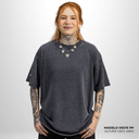 Camiseta Oversized Heavy Lisa Algodão Encorpado Cinza