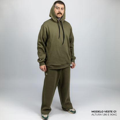 Moletom Comfort Canguru com Capuz Verde