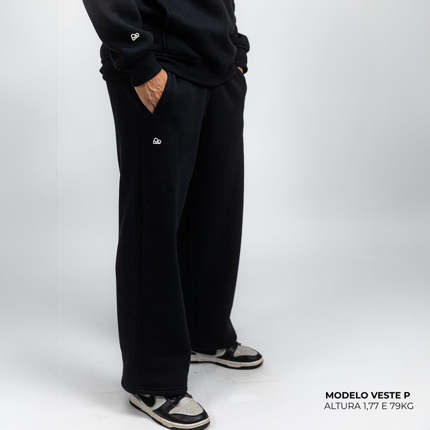 Calça Moletom Comfort Oversized Preto