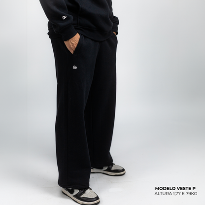 Calça Moletom Comfort Oversized Preto
