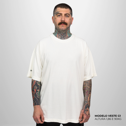 Kit com 3 Camisetas Oversized Heavy Lisa Algodão Encorpado