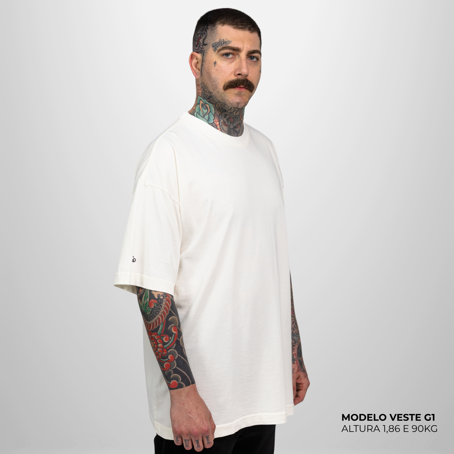 Camiseta Oversized Heavy Lisa Algodão Encorpado Off White