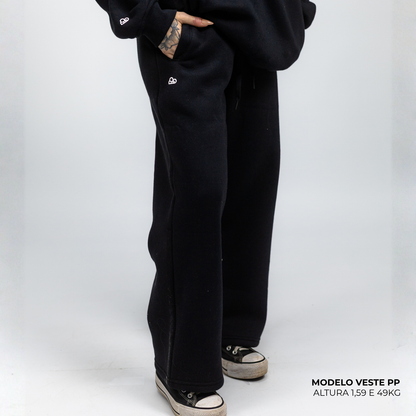 Calça Moletom Comfort Oversized Preto