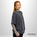 Camiseta Oversized Heavy Lisa Algodão Encorpado Cinza