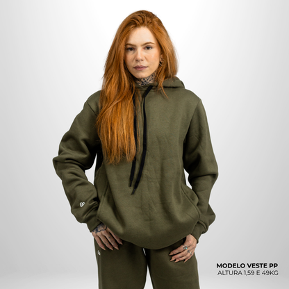 Moletom Comfort Canguru com Capuz Verde