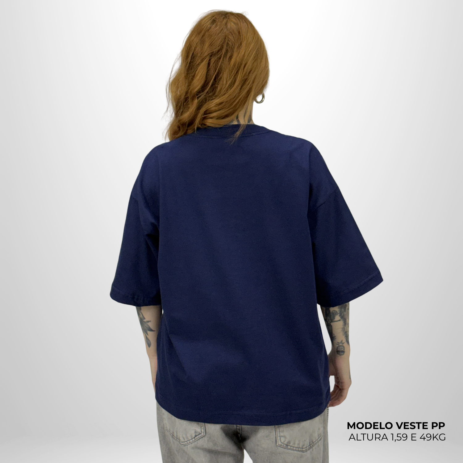 Camiseta Boxy WNC lisa  Azul Marinho