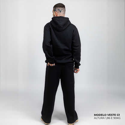 Calça Moletom Comfort Oversized Preto