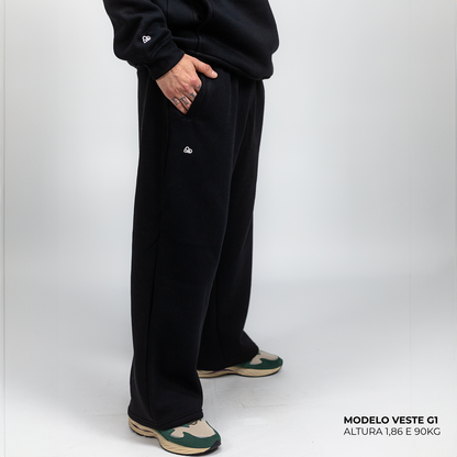 Calça Moletom Comfort Oversized Preto
