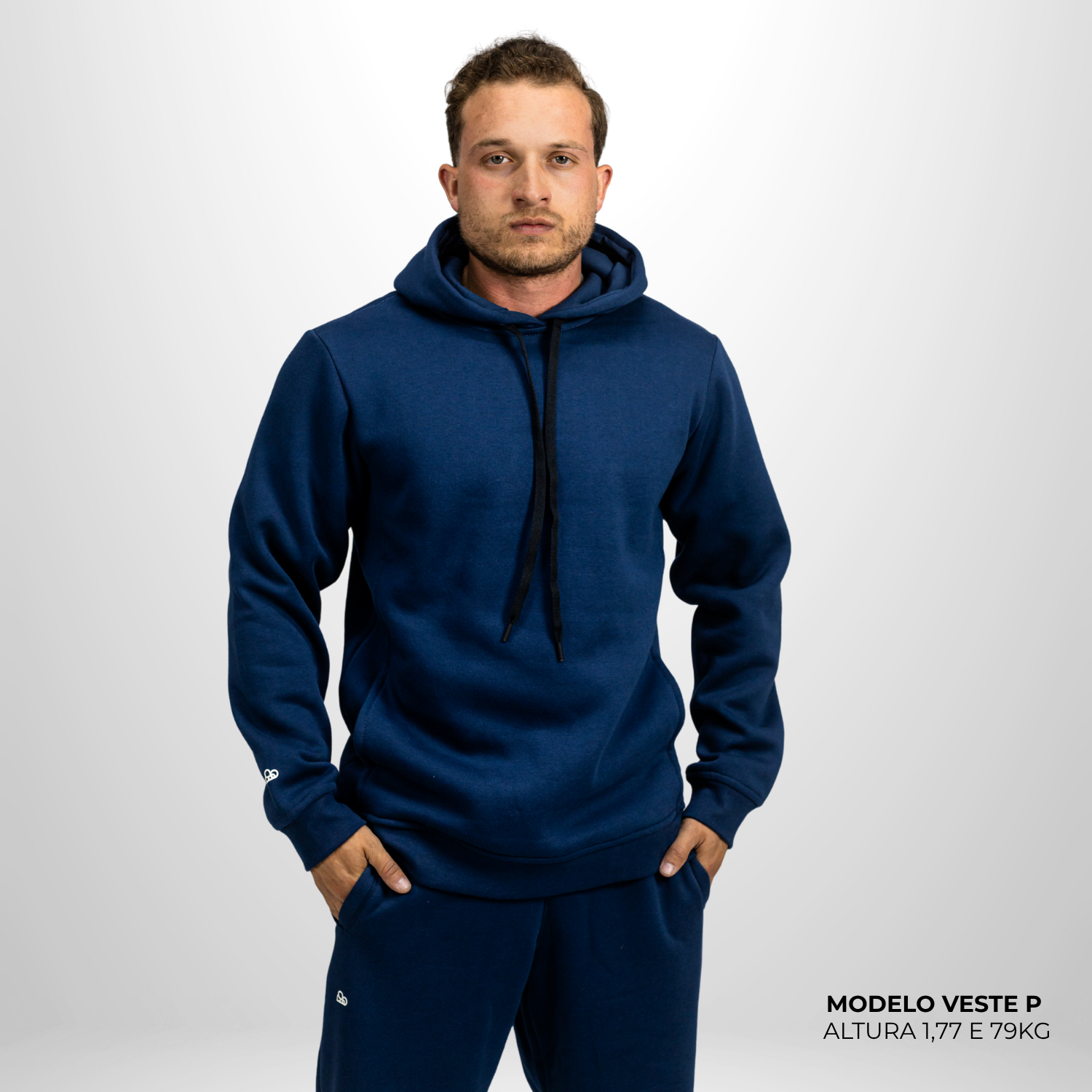 Moletom Comfort Canguru com Capuz Azul