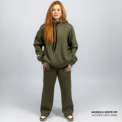 Moletom Comfort Canguru com Capuz Verde