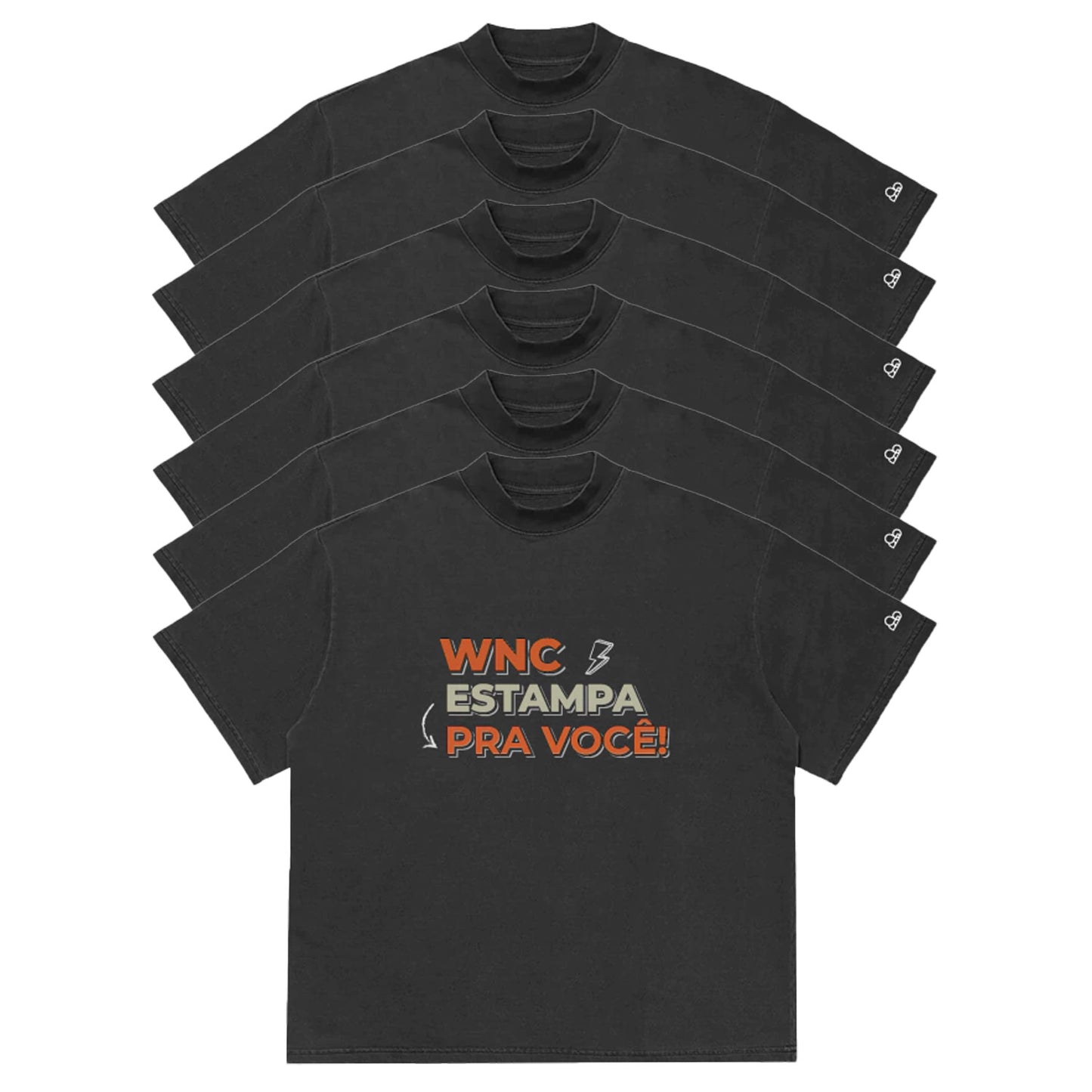 Kit com 6 Camisetas WNC Oversized Personalizadas