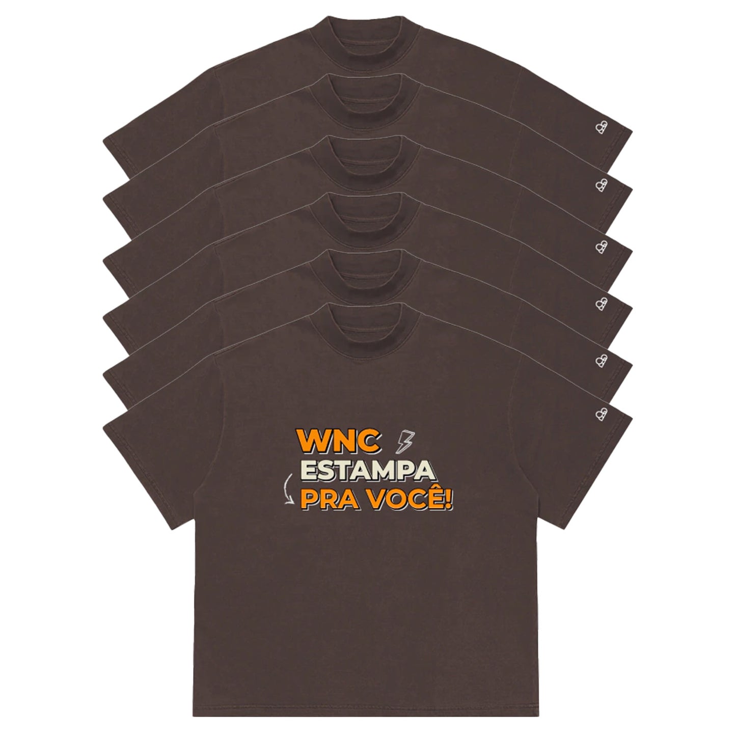 Kit com 6 Camisetas WNC Oversized Personalizadas