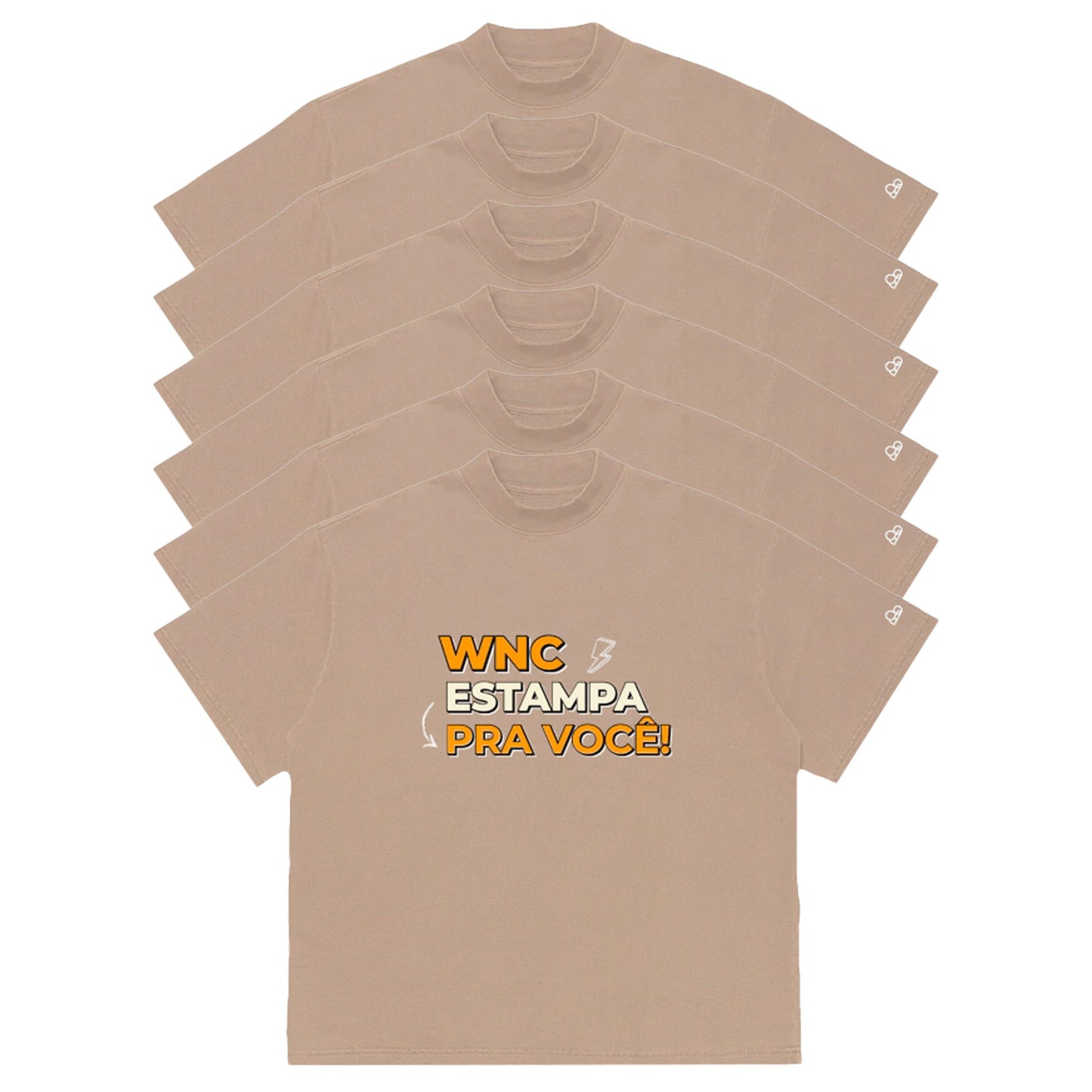 Kit com 6 Camisetas WNC Oversized Personalizadas
