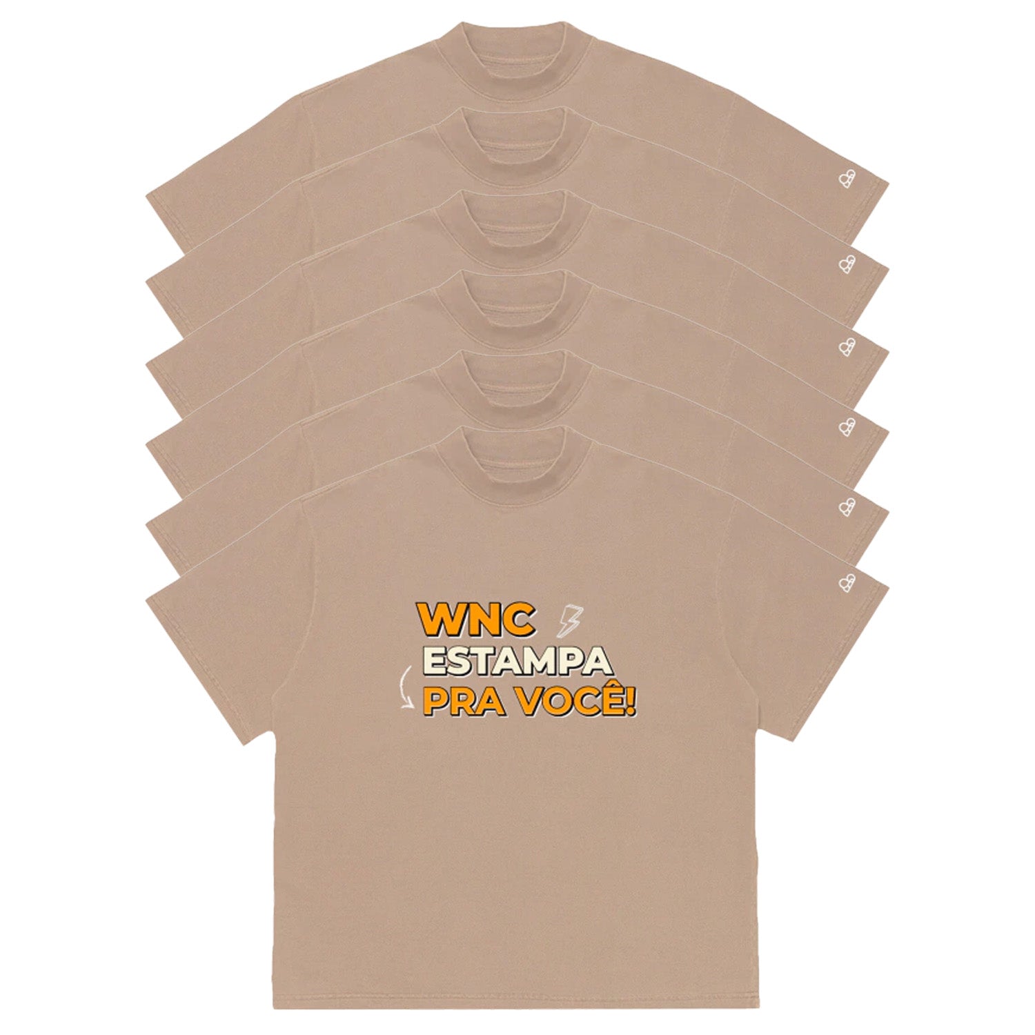 Kit com 6 Camisetas WNC Oversized Personalizadas