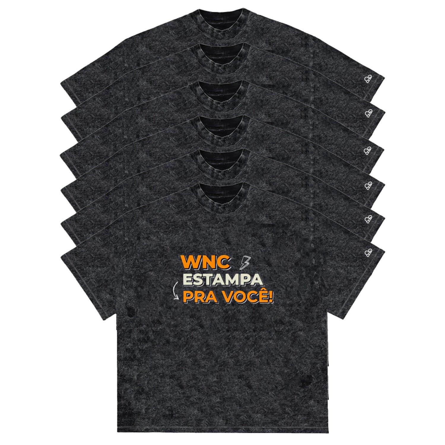 Kit com 6 Camisetas WNC Oversized Personalizadas