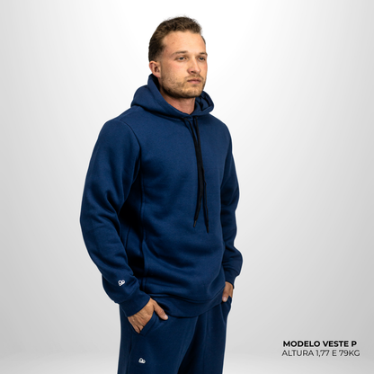 Moletom Comfort Canguru com Capuz Azul