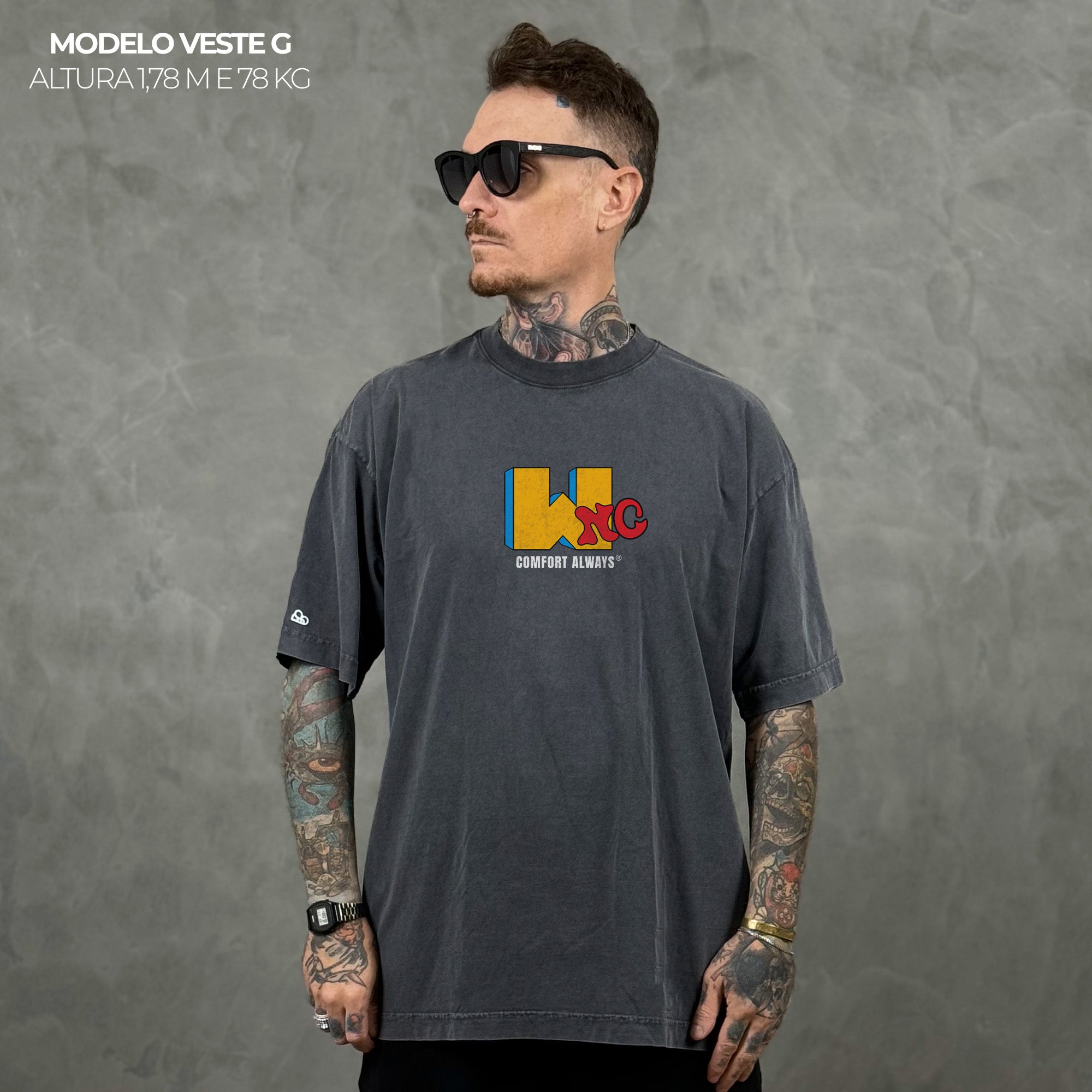 Camiseta Oversized Music Television Cinza