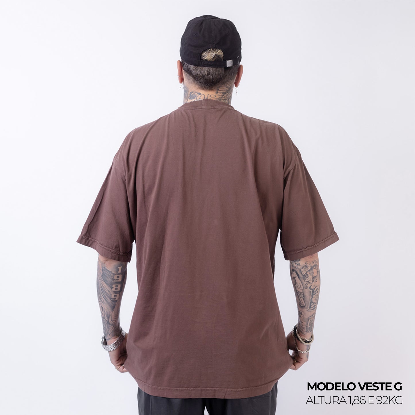 Camiseta Oversized Lisa Marrom Zero Encolhimento
