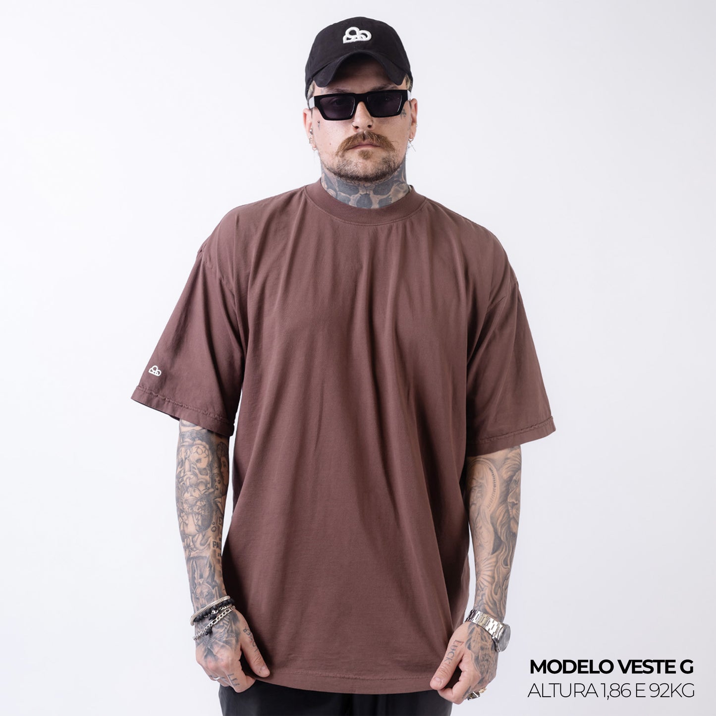 Camiseta Oversized Lisa Marrom Zero Encolhimento