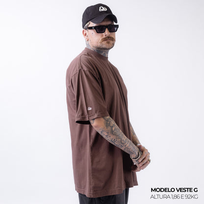 Camiseta Oversized Lisa Marrom Zero Encolhimento