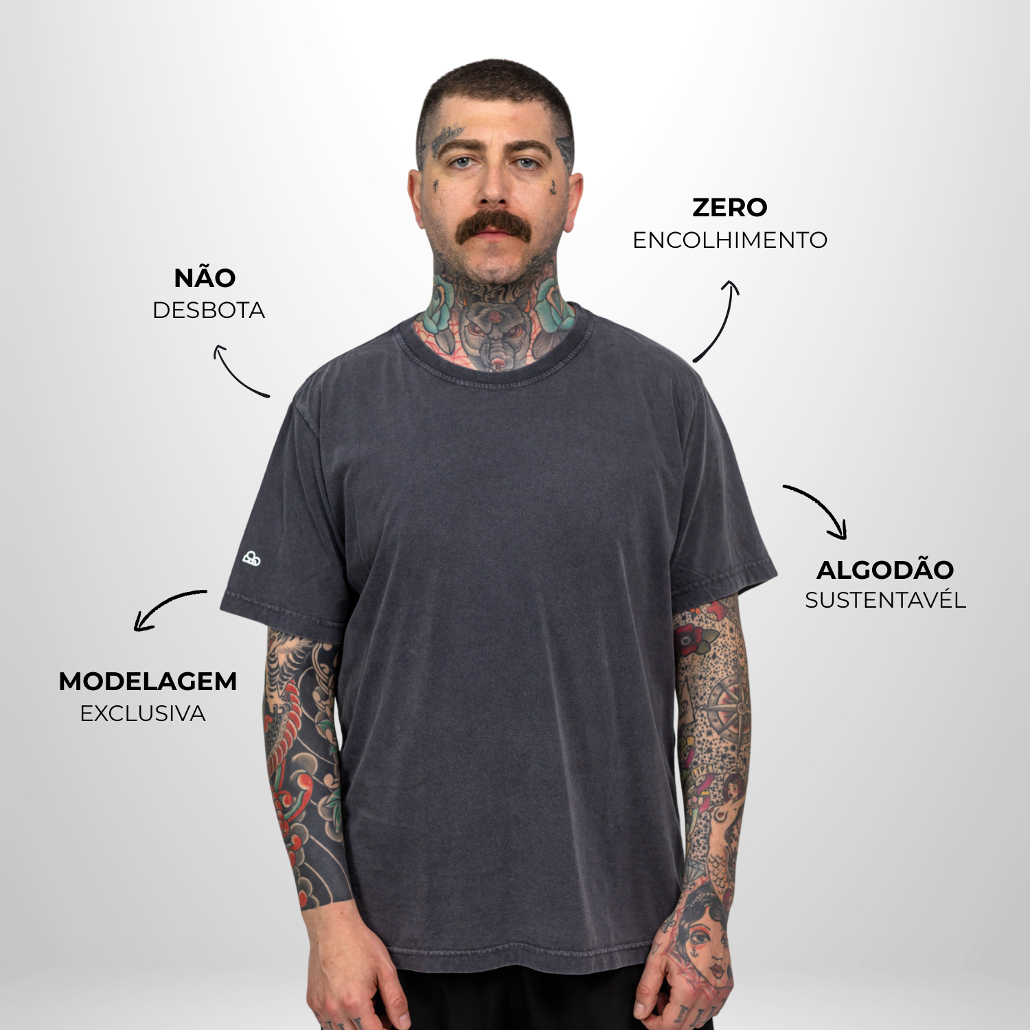 Camiseta Basic WNC Lisa Cinza