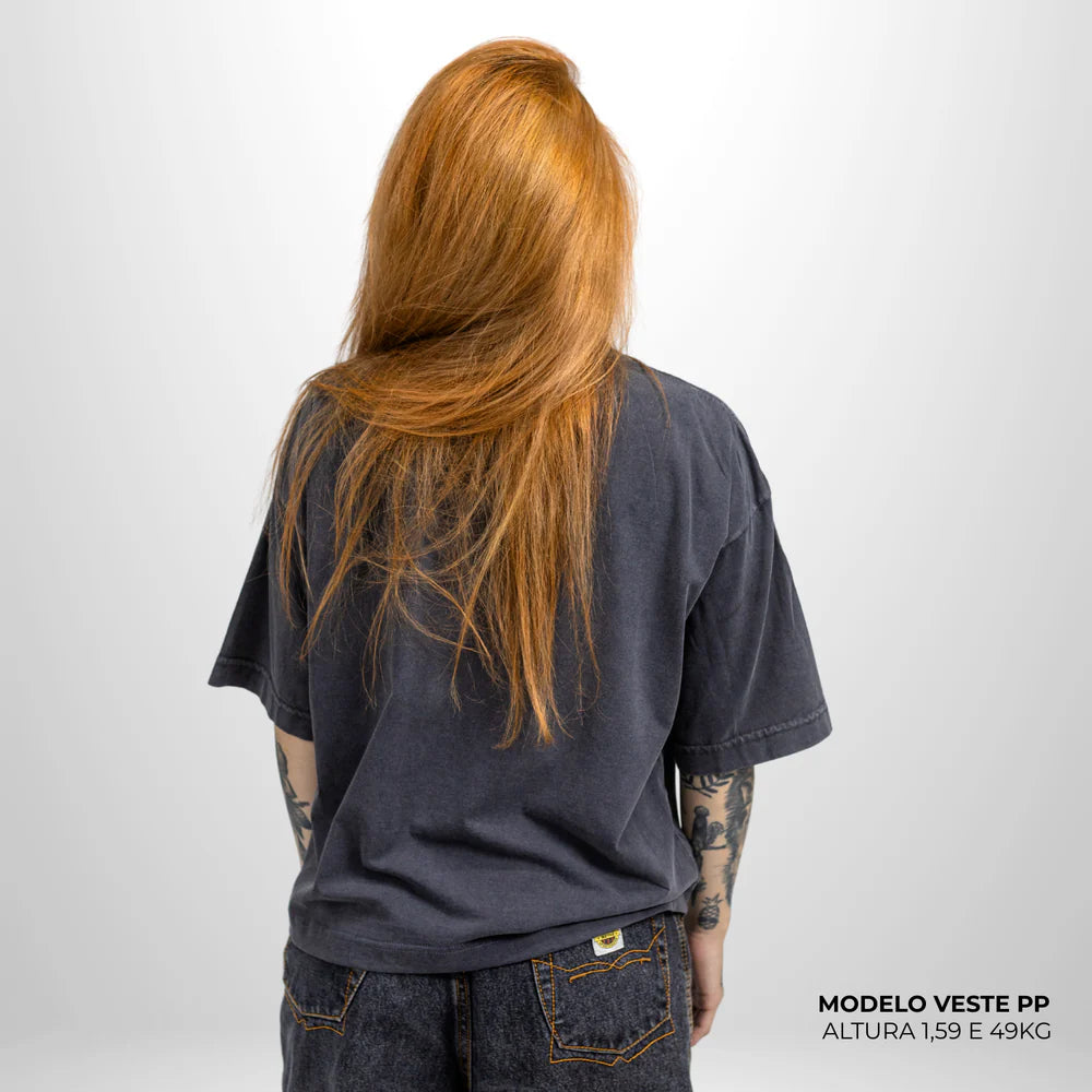 Camiseta Boxy WNC lisa Cinza