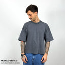 Camiseta Boxy WNC lisa Cinza