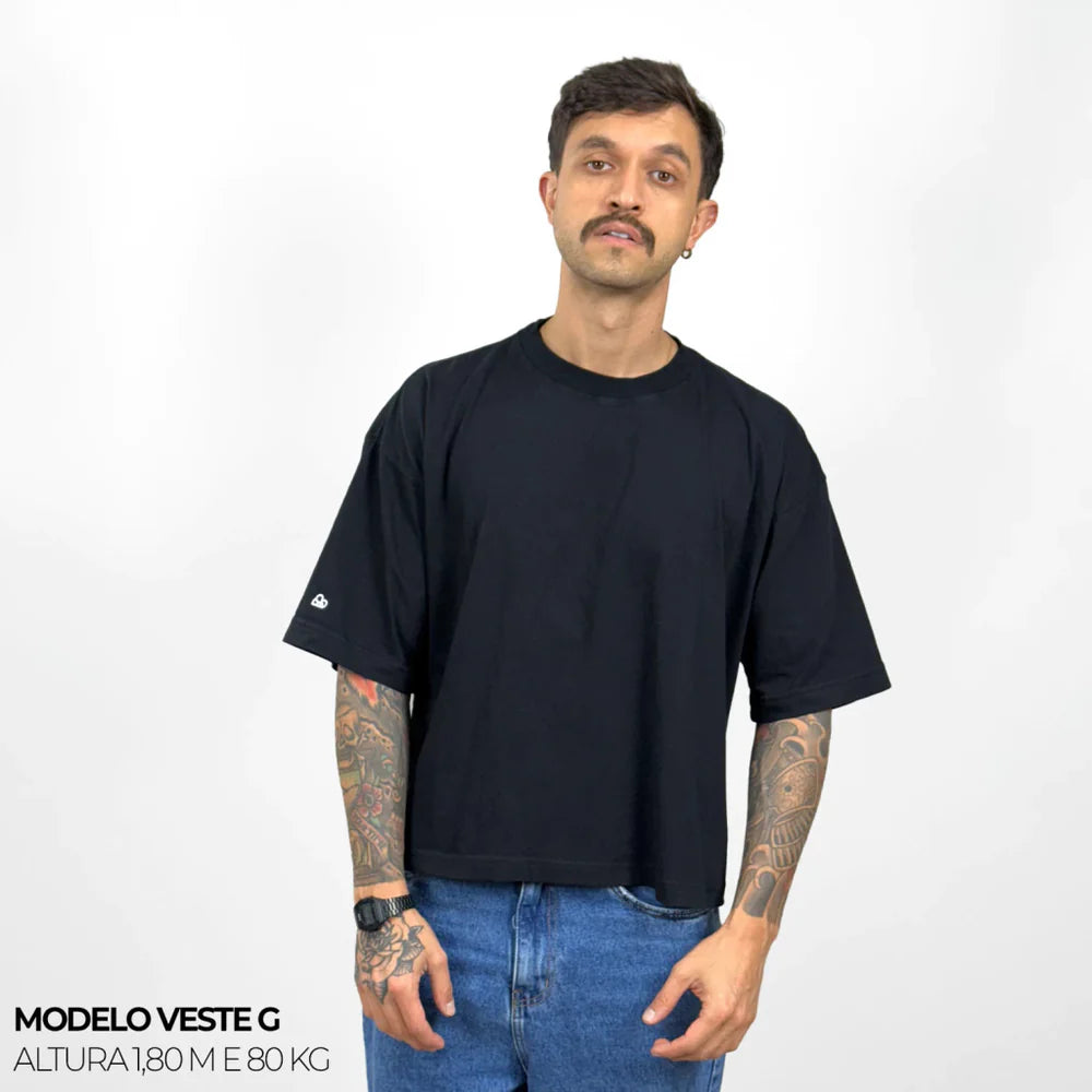 Camiseta Boxy WNC lisa Preto