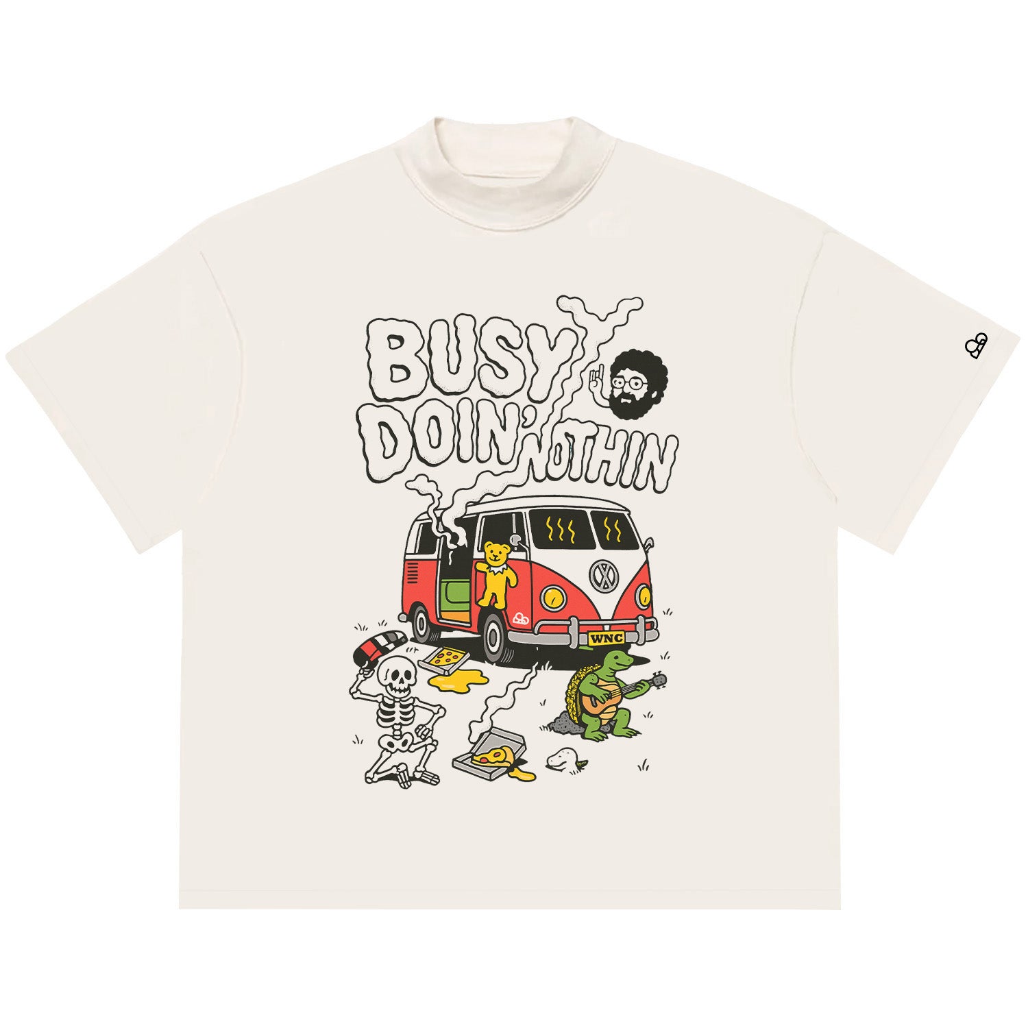 Camiseta Oversized Busy Doing Nothing Off White