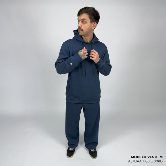 Moletom Comfort Canguru com Capuz Azul
