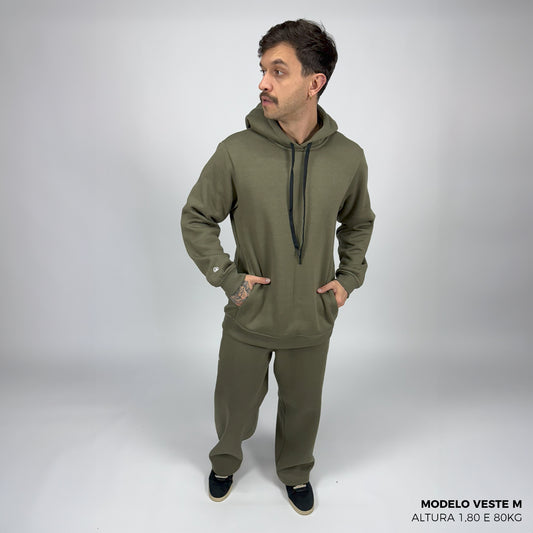 Moletom Comfort Canguru com Capuz Verde