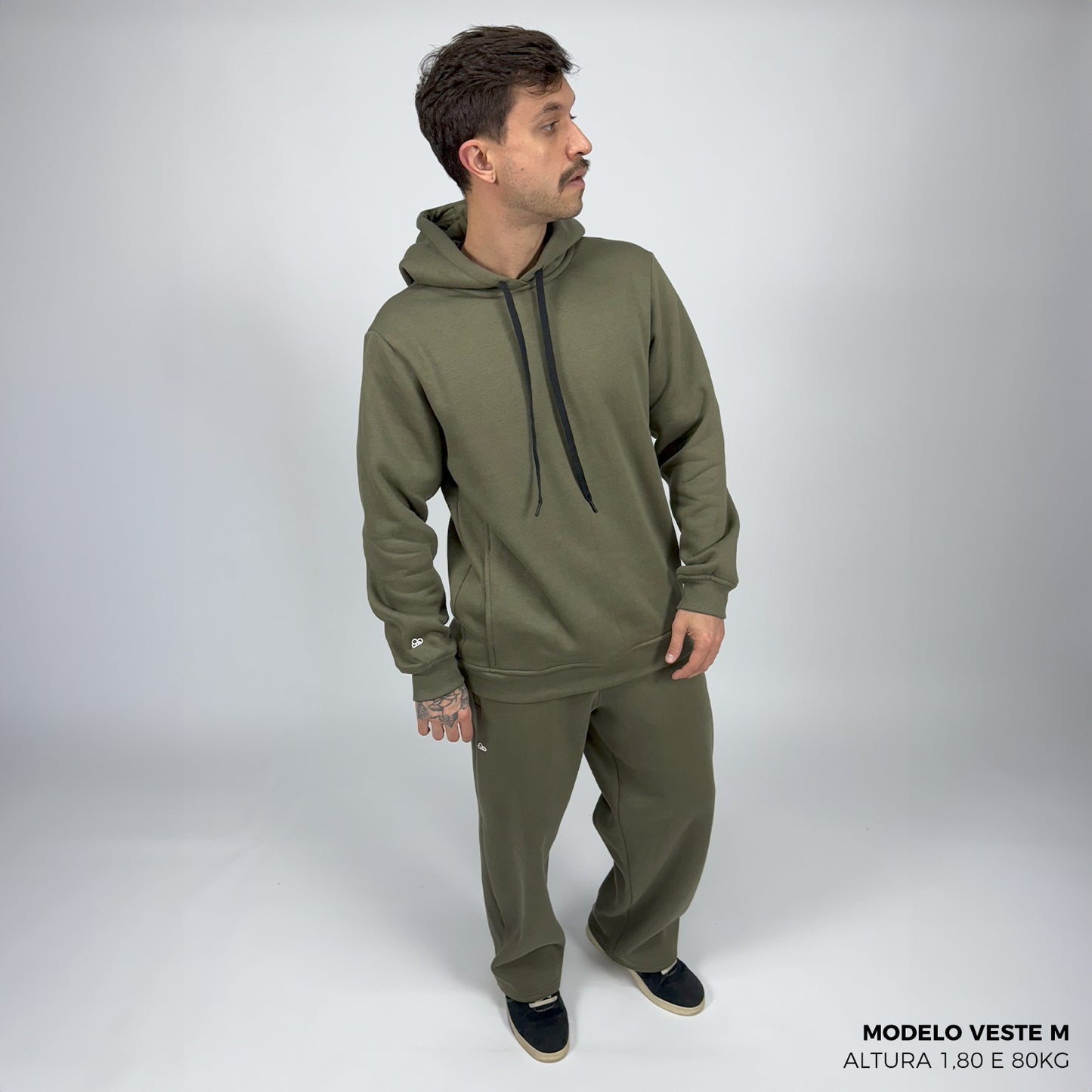 Moletom Comfort Canguru com Capuz Verde