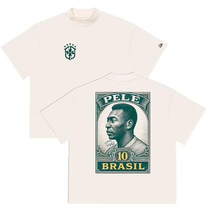 Camiseta Oversized Pele 10 Brasil Off White