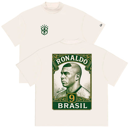 Camiseta Oversized Ronaldo 9 Brasil Off White