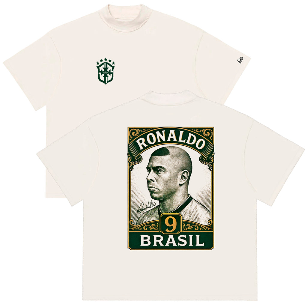Camiseta Oversized Ronaldo 9 Brasil Off White