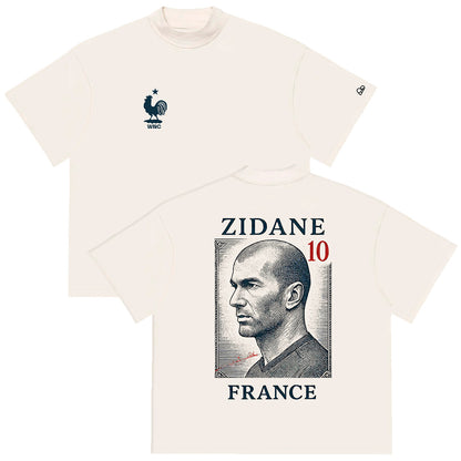 Camiseta Oversized Zidane 10 France Off White
