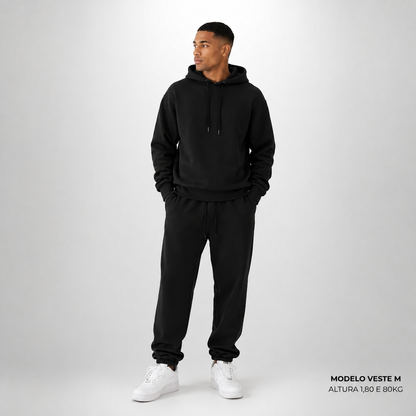 Calça Moletom Comfort Oversized Preta