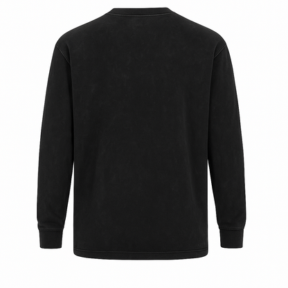 Camiseta Manga Longa Oversized Personalizada Preto Vintage