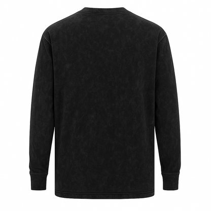 Camiseta Manga Longa Oversized Personalizada Preto Estonado