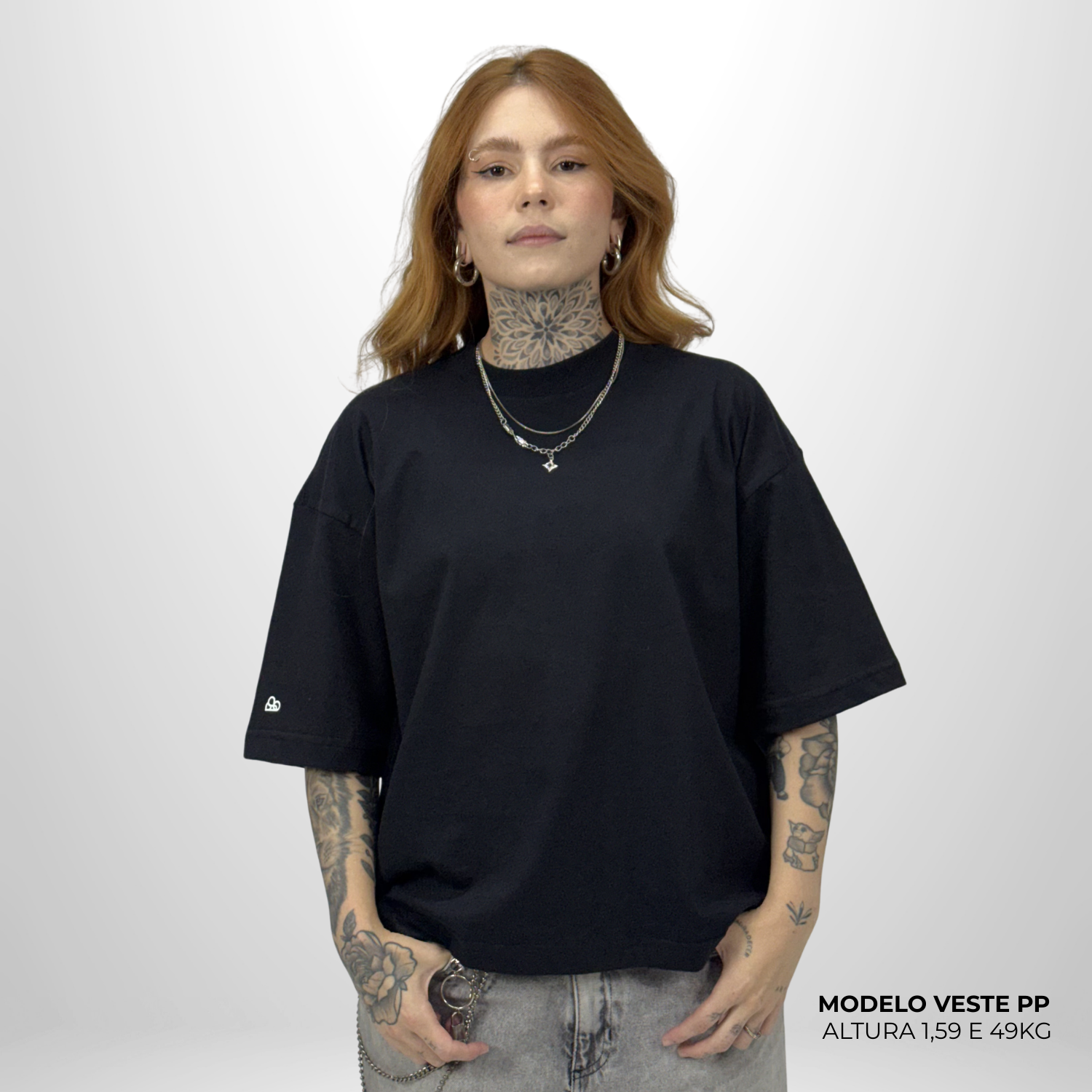 Camiseta Boxy WNC lisa Preto