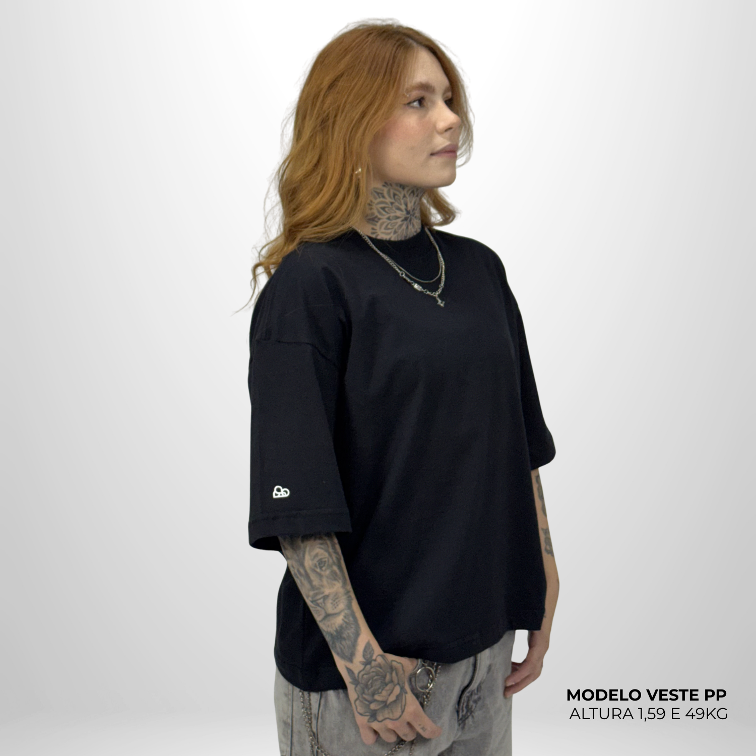 Camiseta Boxy WNC lisa Preto