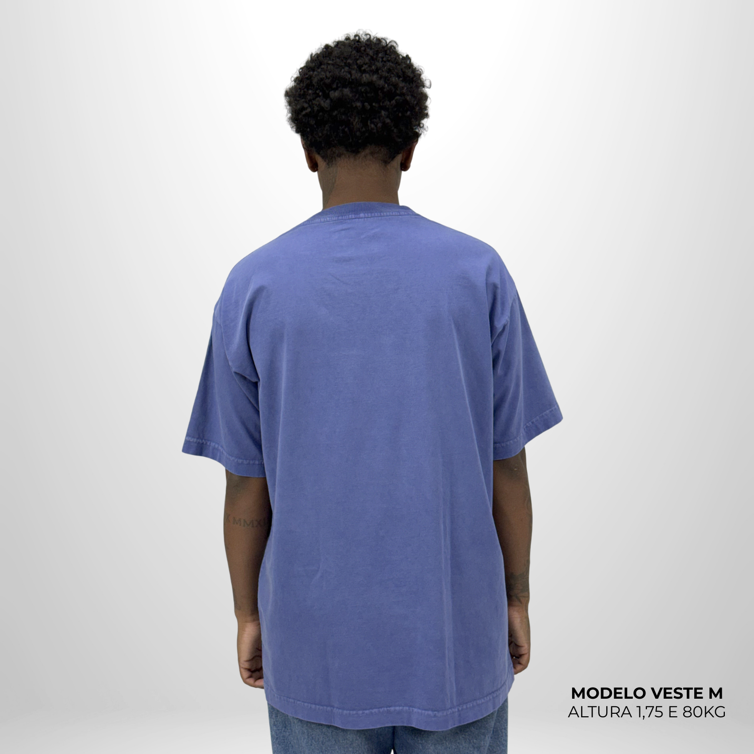 Camiseta Oversized WNC Lisa Azul Envelhecido