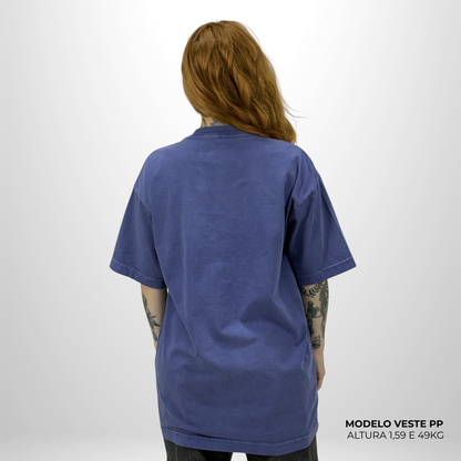 Camiseta Oversized WNC Lisa Azul Envelhecido