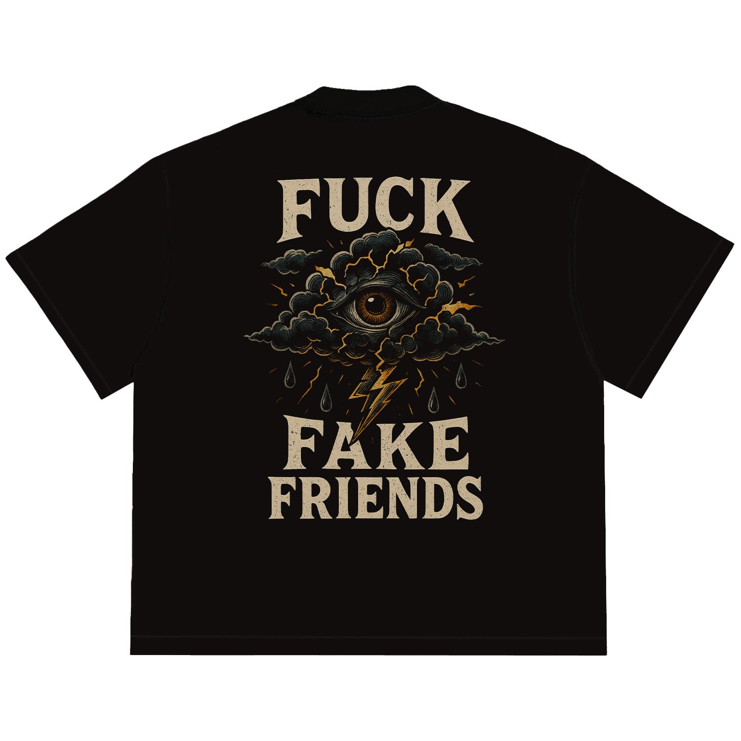 Camiseta Oversized Fuck Fake Friends Preta