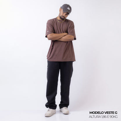 Camiseta Oversized Lisa Marrom Zero Encolhimento