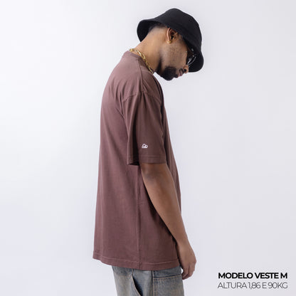 Camiseta Oversized Lisa Marrom Zero Encolhimento