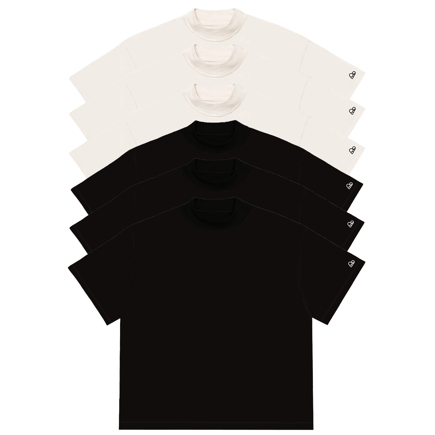 Kit com 6 Camisetas Oversized WNC Off White | Preta